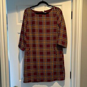 Pink Owl Red and Blue Sheath Dress with 3/4 Sleeves